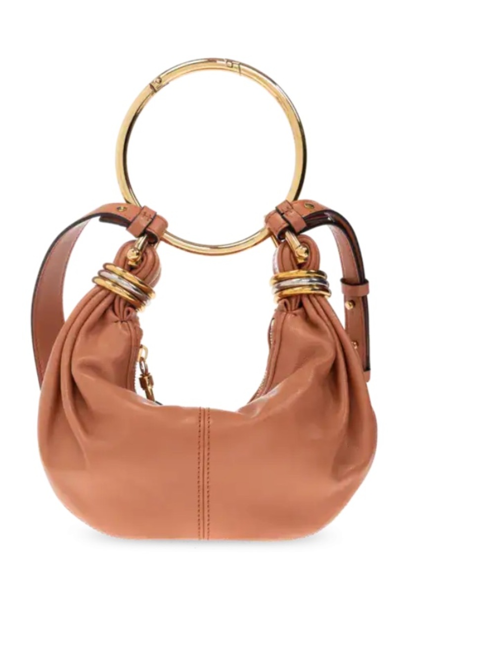 MINI BRACELET HOBO BAG IN GRAINED LEATHER